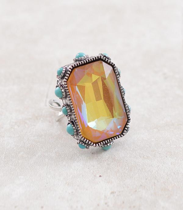 RINGS :: Wholesale Western Turquoise Glam Stone Ring