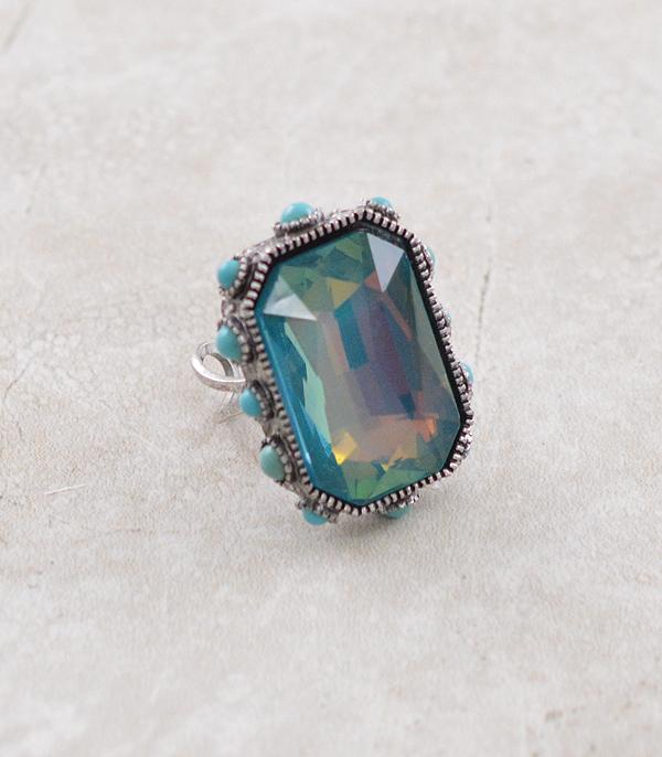 RINGS :: Wholesale Western Glass Stone Turquoise Ring
