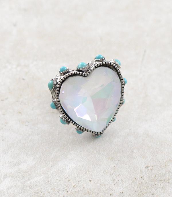 RINGS :: Wholesale Heart Shape Glass Stone Ring