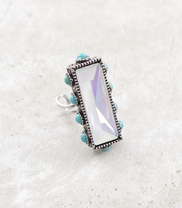 RINGS :: Wholesale Glass Stone Turquoise Ring