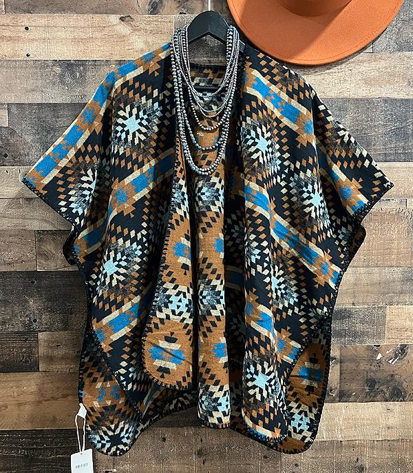 SCARVES I KIMONO :: KIMONO / PONCHO :: Wholesale Western Navajo Pattern Cape