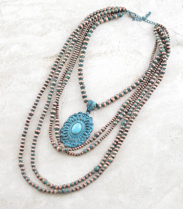 NECKLACES :: WESTERN LONG NECKLACES :: Wholesale Western Concho Navajo Pearl Necklace