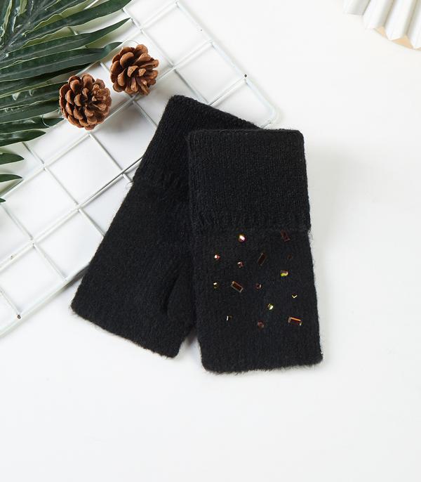 <font color=GREEN>HOLIDAYS</font> :: SOCKS I GLOVES :: Wholesale Sparkle Rhinestone Fingerless Glove