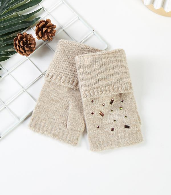 <font color=GREEN>HOLIDAYS</font> :: SOCKS I GLOVES :: Wholesale Sparkle Rhinestone Fingerless Glove