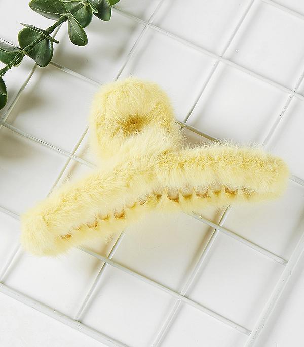 HATS I HAIR ACC :: HAIR ACCESSORIES :: Wholesale Soft Furry Hair Claw Clip