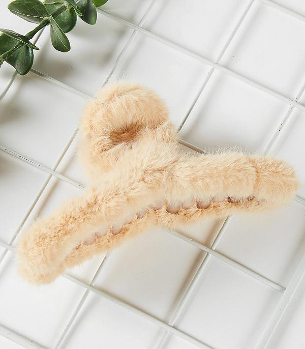 HATS I HAIR ACC :: HAIR ACCESSORIES :: Wholesale Soft Furry Hair Claw Clip