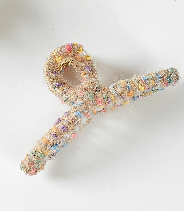 HATS I HAIR ACC :: HAIR ACCESSORIES :: Wholesale Multi Color Thread Hair Claw Clip