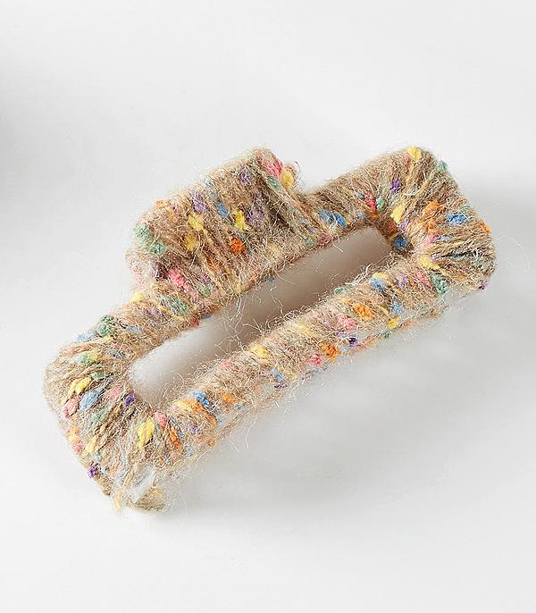 HATS I HAIR ACC :: HAIR ACCESSORIES :: Wholesale Multi Color Thread Hair Claw Clip