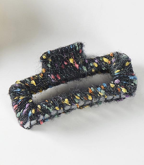 HATS I HAIR ACC :: HAIR ACCESSORIES :: Wholesale Multi Color Thread Hair Claw Clip