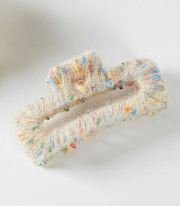 HATS I HAIR ACC :: HAIR ACCESSORIES :: Wholesale Multi Color Thread Hair Claw Clip