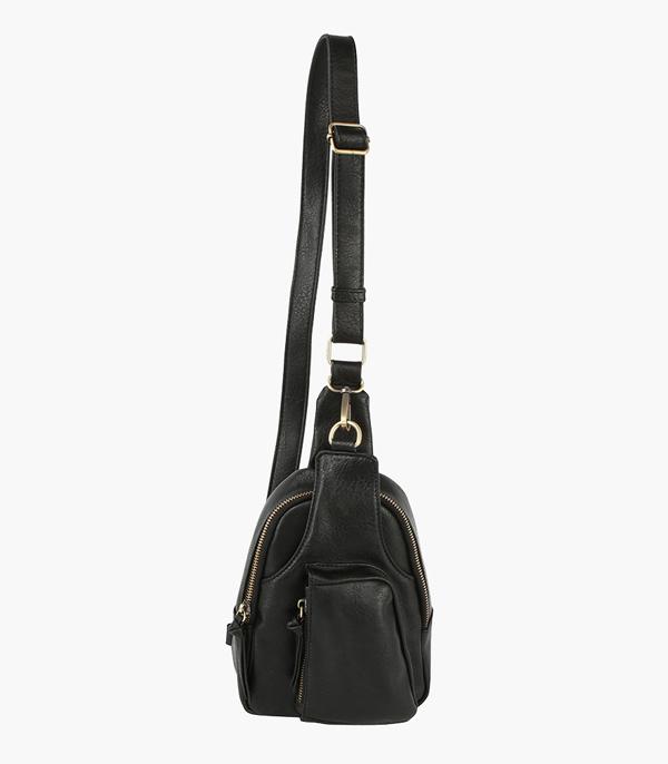 HANDBAGS :: FASHION :: Wholesale Vegan Leather Multicompartment Sling Bag