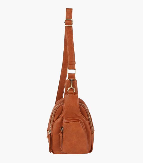 HANDBAGS :: FASHION :: Wholesale Vegan Leather Multicompartment Sling Bag