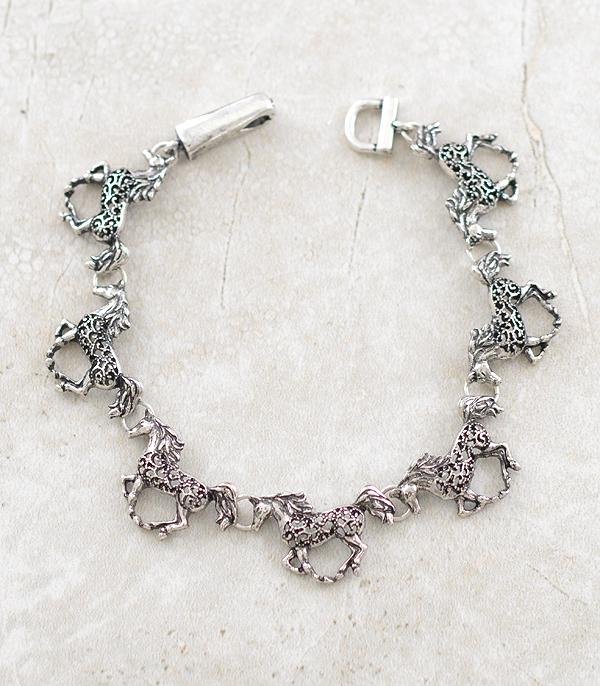BRACELETS :: LINK :: Wholesale Western Running HOrse Bracelet