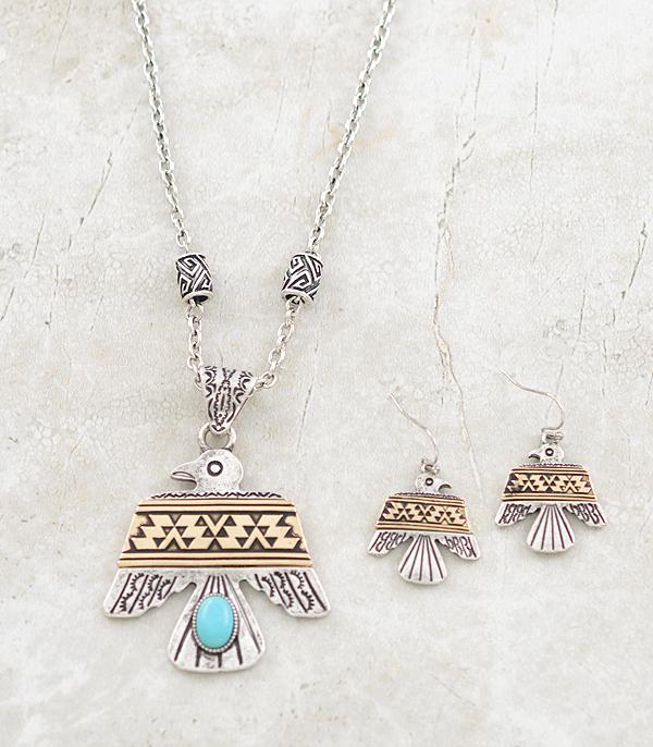 NECKLACES :: CHAIN WITH PENDANT :: Wholesale Aztec Thunderbird Pendant Necklace Set