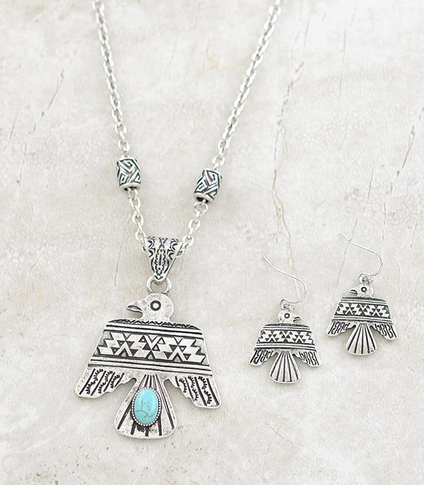 NECKLACES :: CHAIN WITH PENDANT :: Wholesale Aztec Thunderbird Pendant Necklace Set