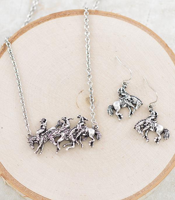 NECKLACES :: CHAIN WITH PENDANT :: Wholesale Western Horse Pendant Necklace Set