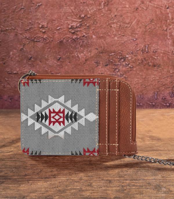 MONTANAWEST BAGS :: MENS WALLETS I SMALL ACCESSORIES :: Wholesale Wrangler Aztec Mini Zip Card Case