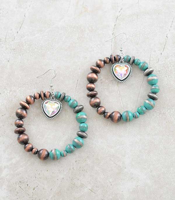 EARRINGS :: WESTERN HOOK EARRINGS :: Wholesale Navajo Pearl Heart Earrings