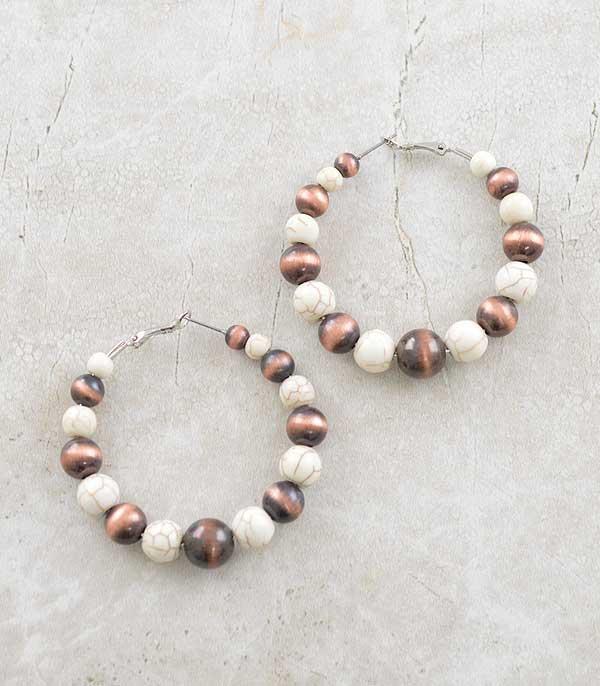 EARRINGS :: HOOP EARRINGS :: Wholesale Western Navajo Pearl Hoop Earrings