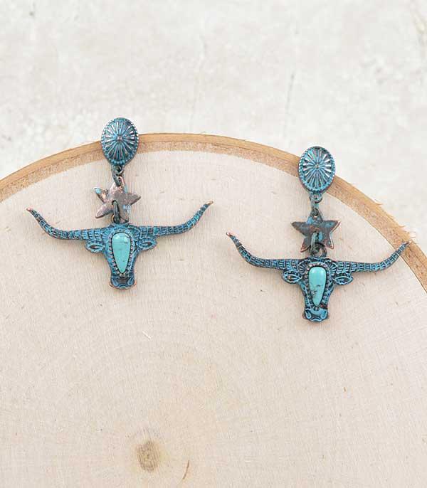 EARRINGS :: WESTERN POST EARRINGS :: Wholesale Western Longhorn Earrings