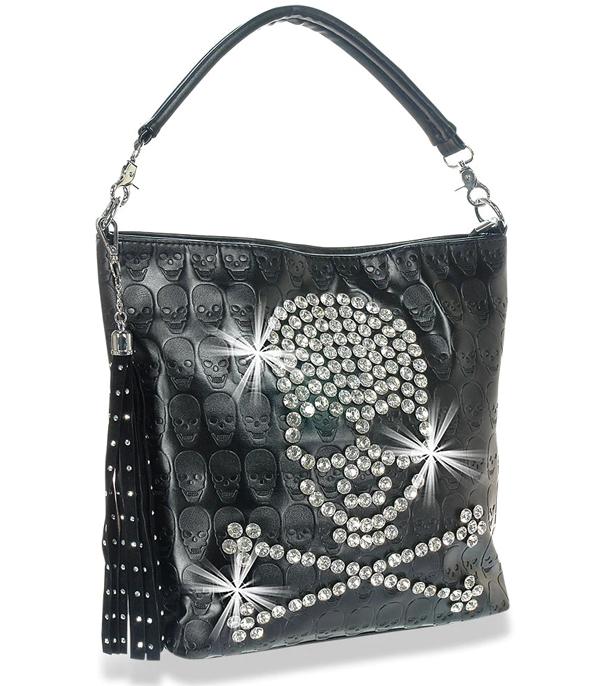 HANDBAGS :: FASHION :: Wholesale Rhinestone Skull Hobo Bag