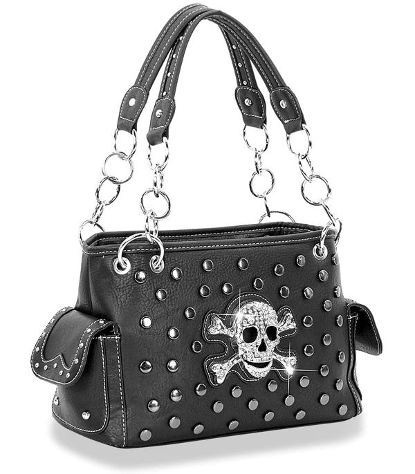 HANDBAGS :: CONCEAL CARRY I SET BAGS :: Wholesale Rhinestone Skull Concealed Carry Bag