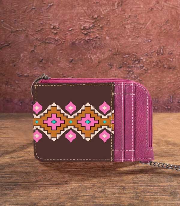 MONTANAWEST BAGS :: WALLETS I SMALL ACCESSORIES :: Wholesale Wrangler Aztec Mini Zip Card Case