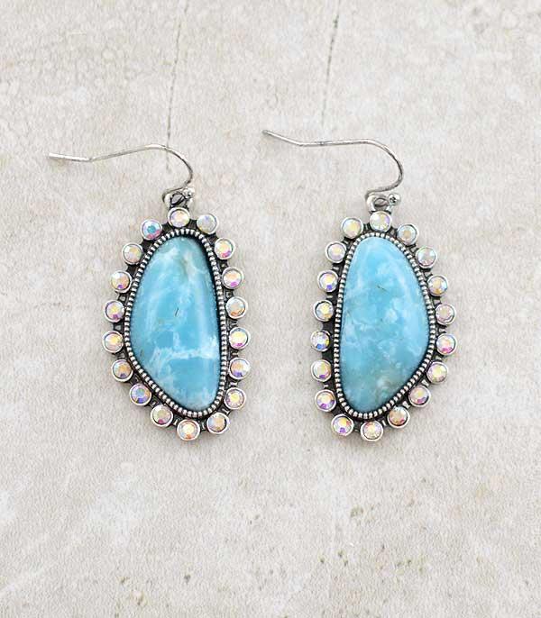 New Arrival :: Wholesale Turquoise Rhinestone Earrings