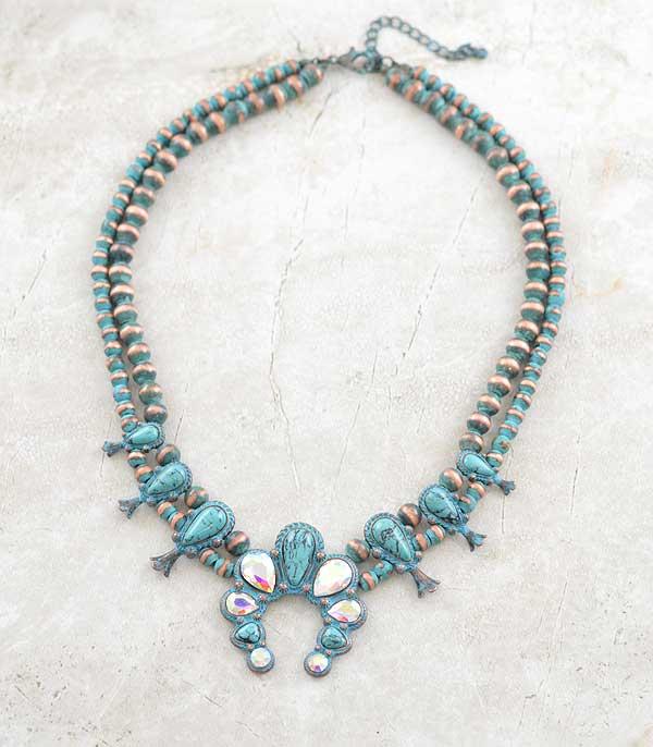 NECKLACES :: WESTERN SQUASH BLOSSOM NECKLACES :: Wholesale Squash Blossom Navajo Pearl Necklace