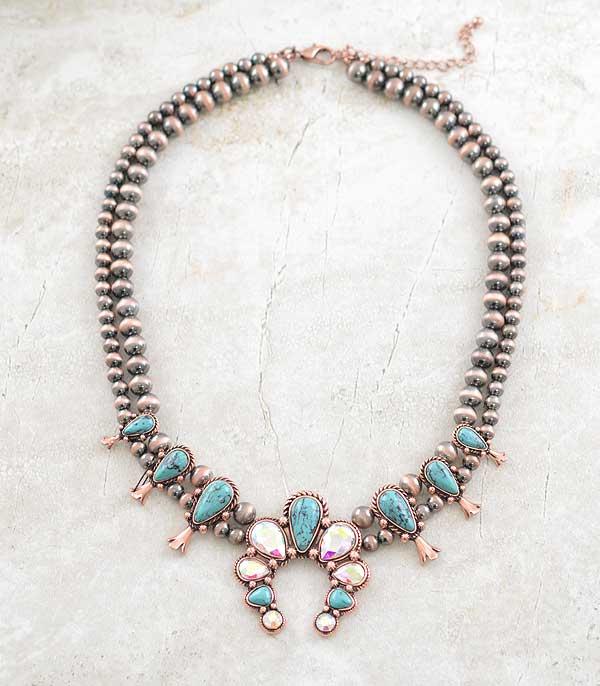 NECKLACES :: WESTERN SQUASH    BLOSSOM :: Wholesale Squash Blossom Navajo Pearl Necklace