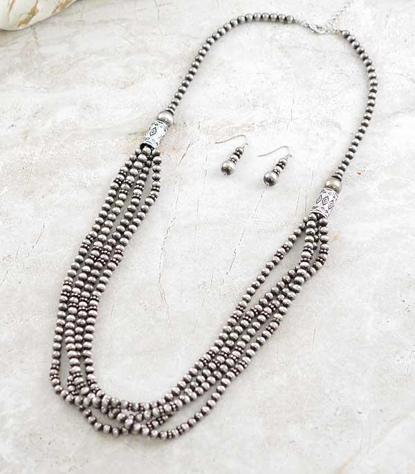 NECKLACES :: WESTERN LONG NECKLACES :: Wholesale Aztec Navajo Pearl Bead Necklace