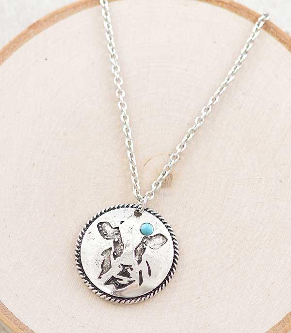 NECKLACES :: CHAIN WITH PENDANT :: Wholesale Cow Head Pendant Necklace