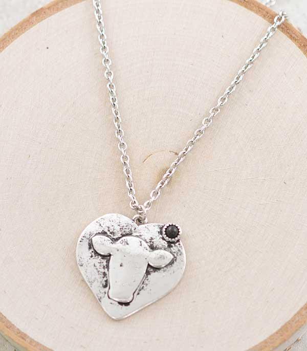 NECKLACES :: CHAIN WITH PENDANT :: Wholesale Western Cow Head Pendant Necklace
