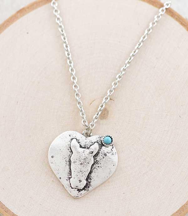NECKLACES :: CHAIN WITH PENDANT :: Wholesale Western Horse Pendant Necklace