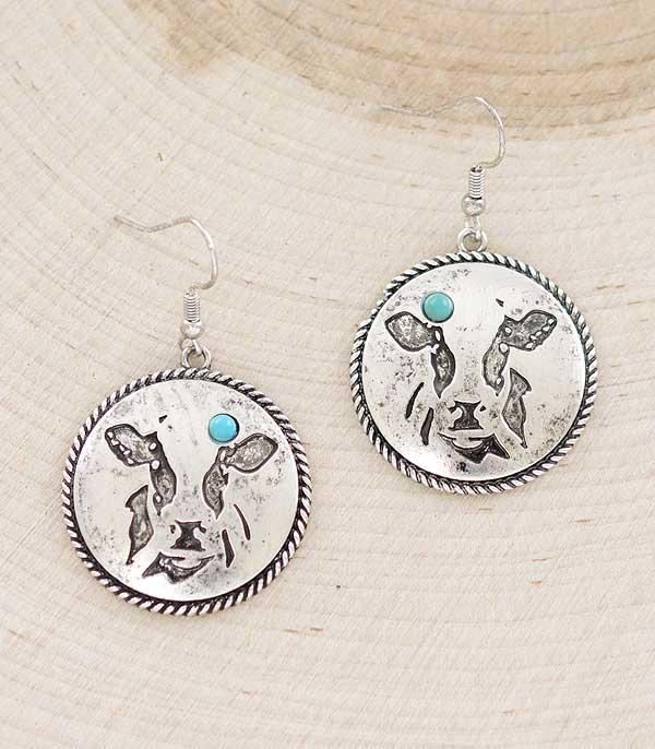 New Arrival :: Wholesale Cow Head Dangle Earrings