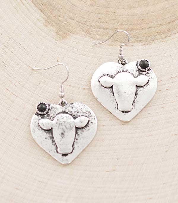 New Arrival :: Wholesale Cow Head Heart Earrings