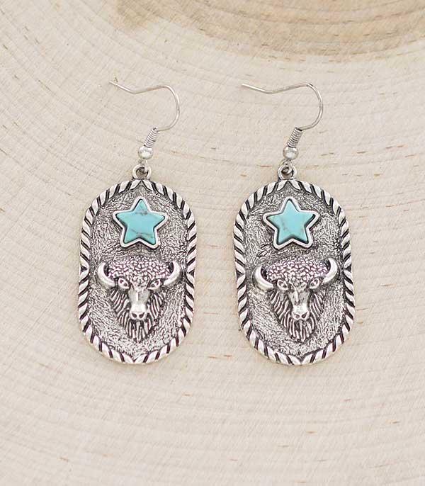 New Arrival :: Wholesale Western Buffalo Star Earrings