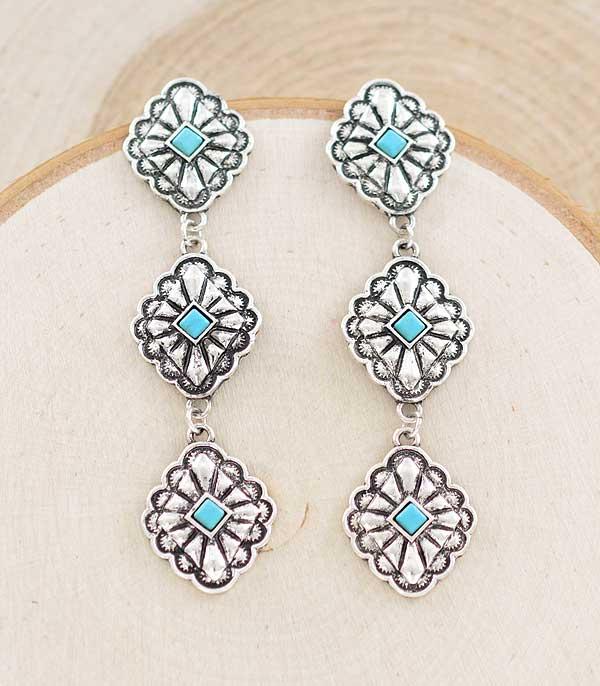 New Arrival :: Wholesale Western Concho Drop Earrings