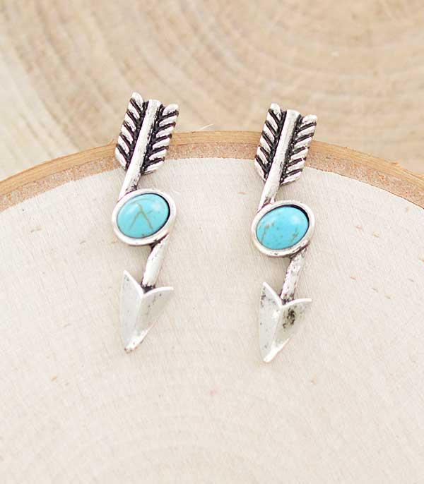 New Arrival :: Wholesale Western Turquoise Arrow Earrings
