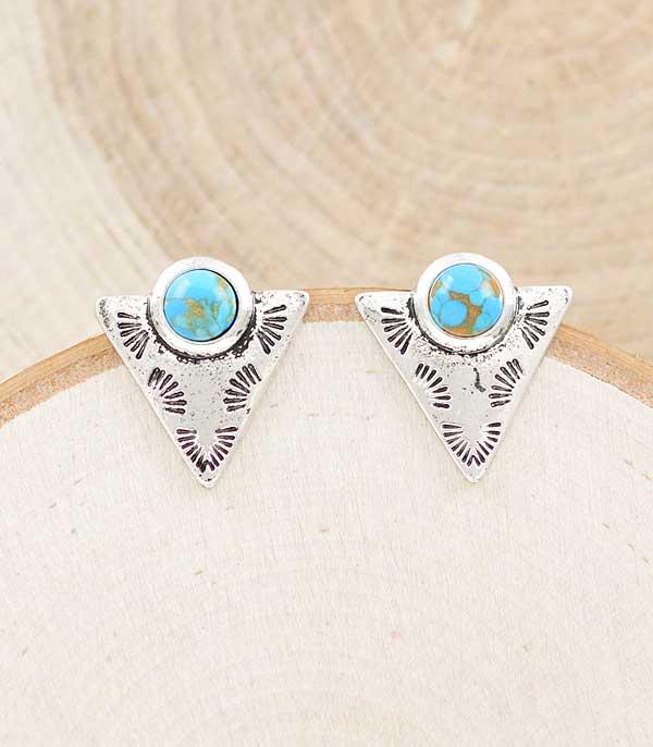 EARRINGS :: WESTERN POST EARRINGS :: Wholesale Western Turquoise Arrowhead Earrings