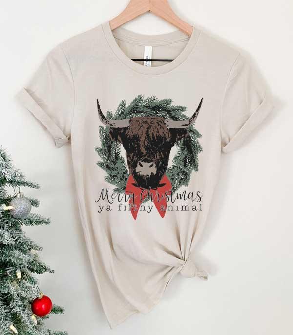 <font color=GREEN>HOLIDAYS</font> :: Wholesale Bella Canvas Christmas Cow Tshirt