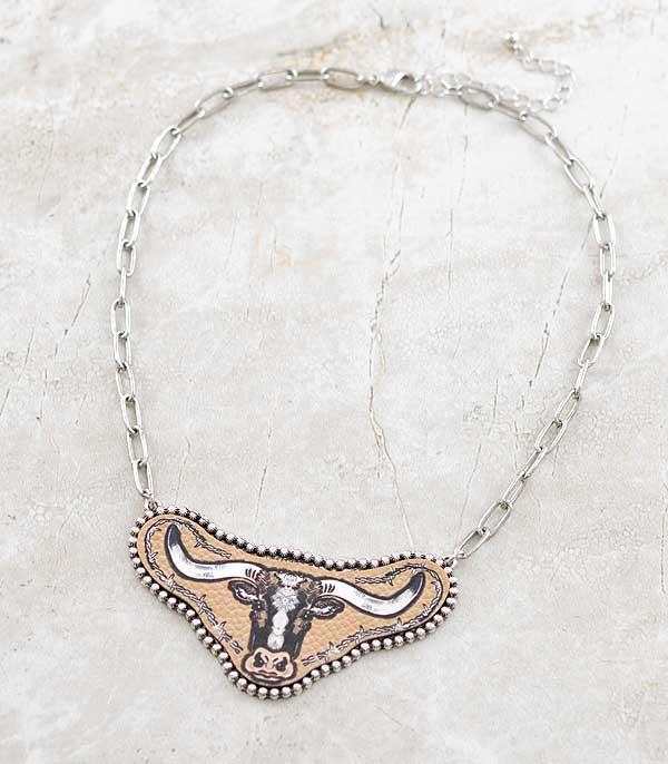 New Arrival :: Wholesale Western Longhorn Cow Necklace