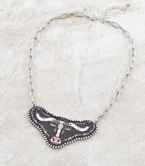 New Arrival :: Wholesale Western Longhorn Cow Necklace