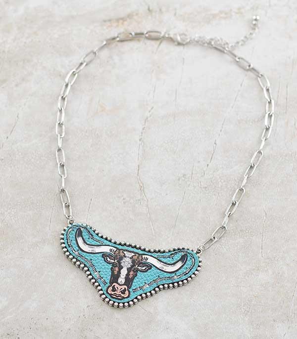 New Arrival :: Wholesale Western Longhorn Cow Necklace