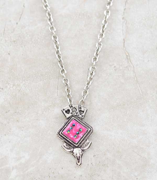 NECKLACES :: CHAIN WITH PENDANT :: Wholesale Western Ace Steerhead Necklace