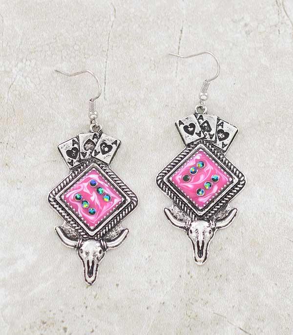 New Arrival :: Wholesale Western Ace Steerhead Earrings