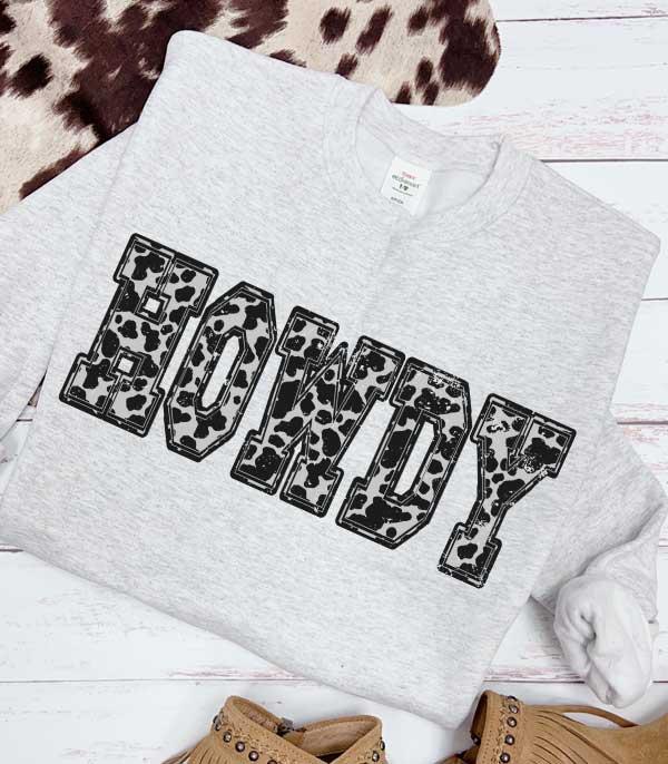 WHAT'S NEW :: Wholesale Howdy Cow Print Sweatshirt