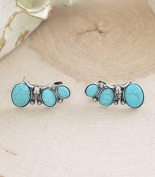 EARRINGS :: WESTERN POST EARRINGS :: Wholesale Western Turquoise Ear Crawler