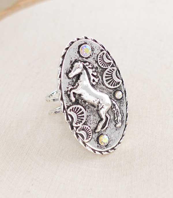 RINGS :: Wholesale Western Horse Oval Cuff Ring