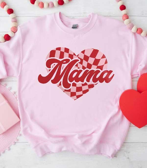 GRAPHIC TEES :: LONG SLEEVE :: Wholesale Pink Mama Heart Sweatshirt